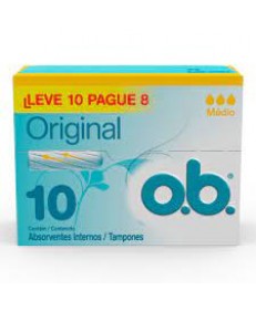 ABSORVENTE INTERNO O.B. PROCOMFORT MEDIO LV10PG08