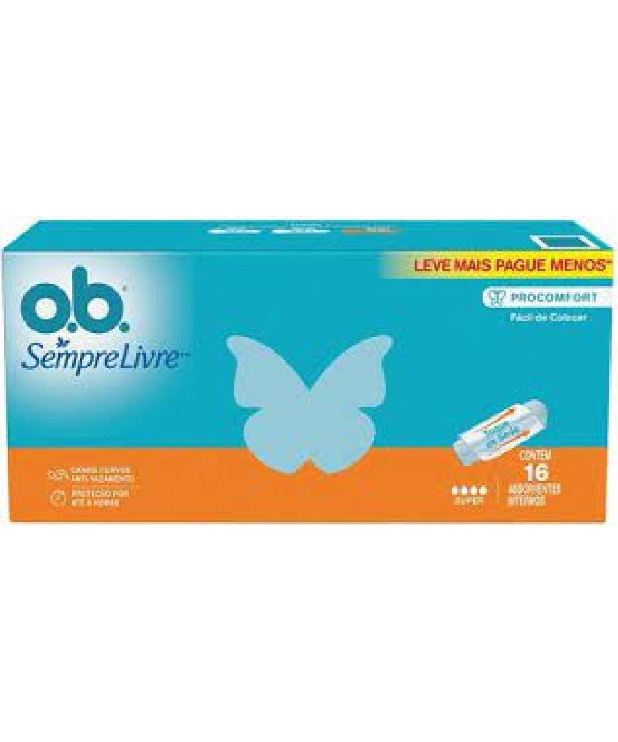 ABSORVENTE INTERNO O.B. PROCOMFORT SUPER COM 16UN