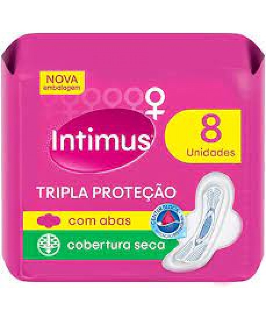 ABSORVENTE INTIMUS TRIPLA PROTEÇÃO COM ABAS SECA COM 8UN