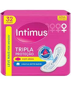 ABSORVENTE INTIMUS TRIPLA PROTEÇÃO COM ABAS SUAVE COM 32UN