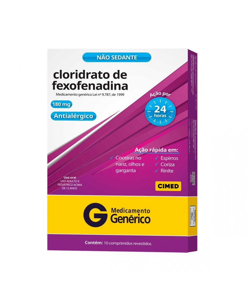 CLORIDRATO DE FEXOFENADINA 180MG