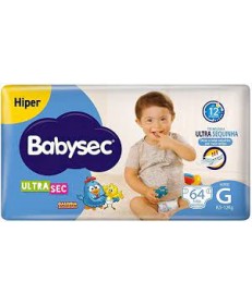 FRALDA BABYSEC HIPER G 64 UNIDADES