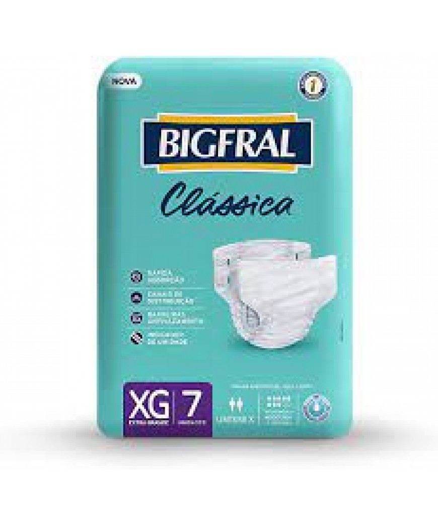 FRALDA BIGFRAL CLASSICA XG 7 UNIDADES