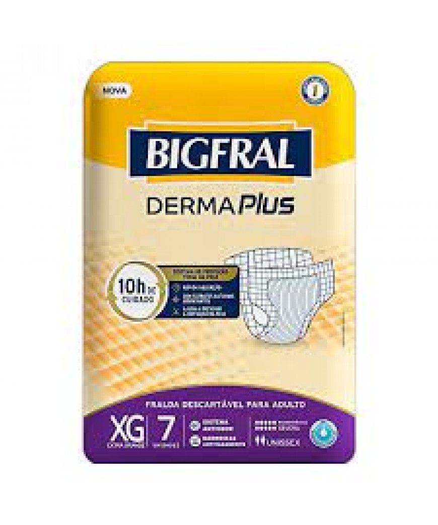 FRALDA GERIATRICA BIGFRAL DERMA PLUS XG 7 UNIDADES