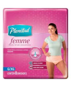 FRALDA GERIATRICA PLENITUDE MULHER G/XG 8 UNIDADES