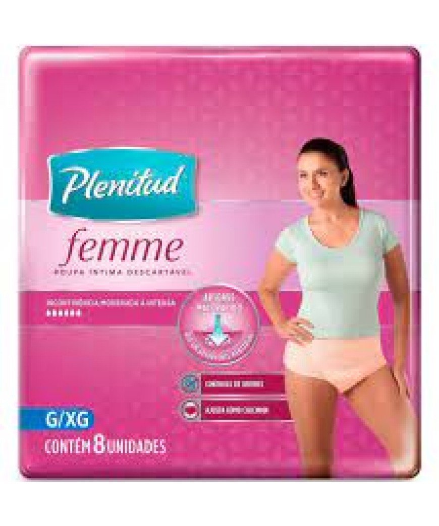 FRALDA GERIATRICA PLENITUDE MULHER G/XG 8 UNIDADES