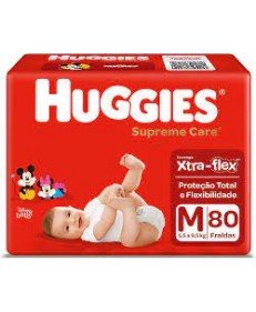FRALDA HUGGIES SUPREME HIPER M 80 UNIDADES