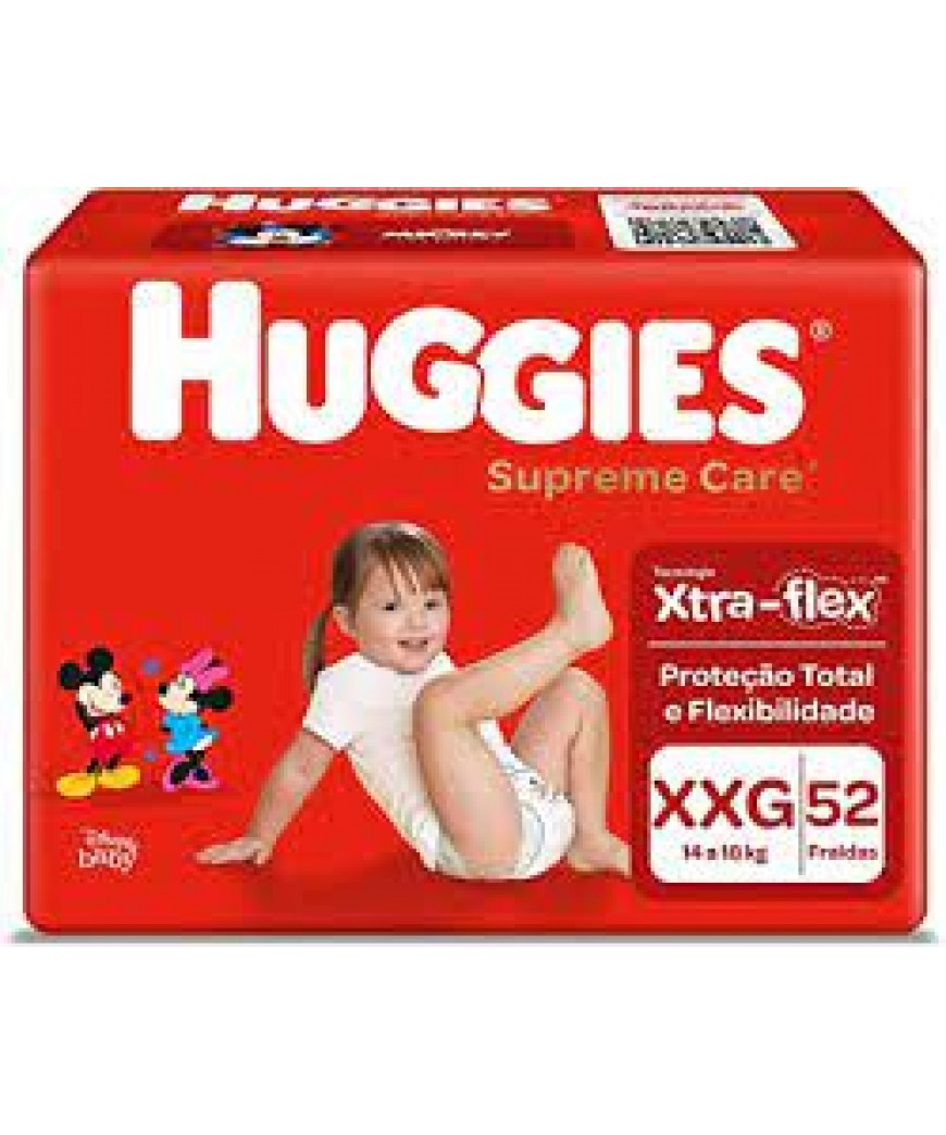 FRALDA HUGGIES SUPREME HIPER XXG 52 UNIDADES