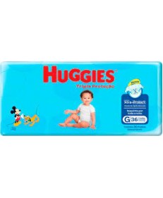 FRALDA HUGGIES TRIPLA PROTEÇÃO G 36 UNIDADES