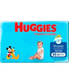 FRALDA HUGGIES TRIPLA PROTEÇÃO M 40 UNIDADES