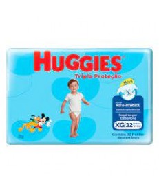 FRALDA HUGGIES TRIPLA PROTEÇÃO XG 32 UNIDADES