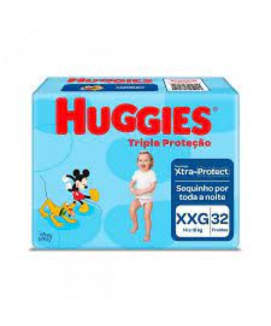 FRALDA HUGGIES TRIPLA PROTEÇÃO XXG 32 UNIDADES