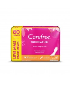 PROTETOR DIÁRIO CAREFREE TODODIA FLEXI SEM PERFUME COM 80UN